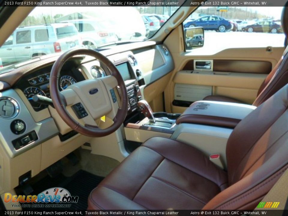 2013 Ford F150 King Ranch SuperCrew 4x4 Tuxedo Black Metallic / King Ranch Chaparral Leather Photo #15