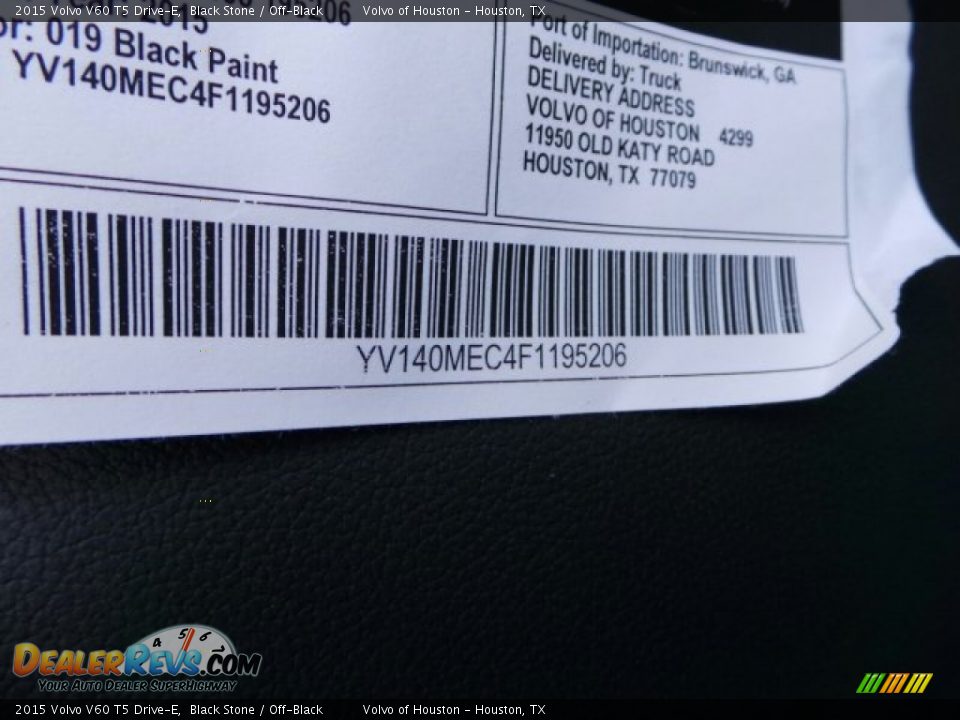 2015 Volvo V60 T5 Drive-E Black Stone / Off-Black Photo #35