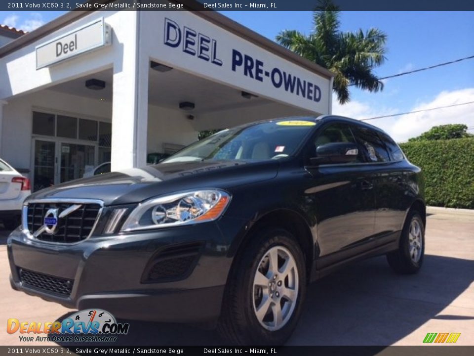 2011 Volvo XC60 3.2 Savile Grey Metallic / Sandstone Beige Photo #1