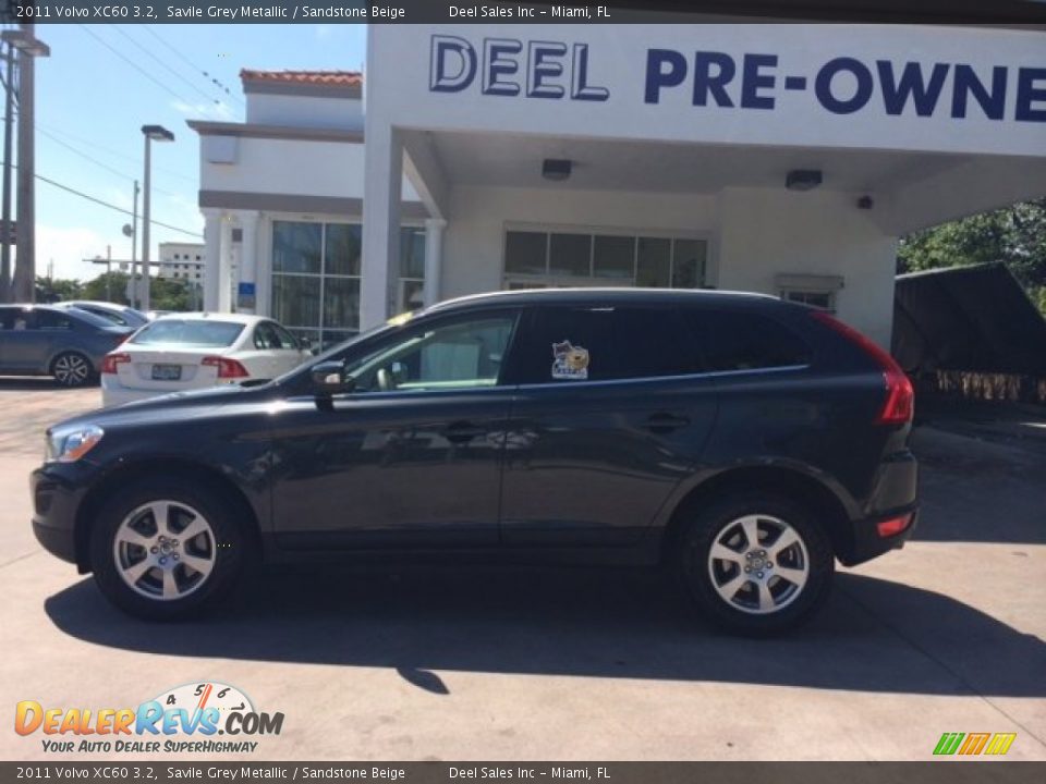 2011 Volvo XC60 3.2 Savile Grey Metallic / Sandstone Beige Photo #2