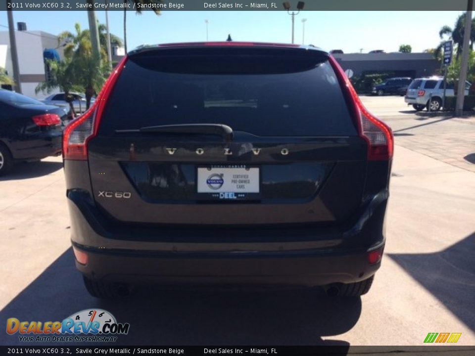 2011 Volvo XC60 3.2 Savile Grey Metallic / Sandstone Beige Photo #4