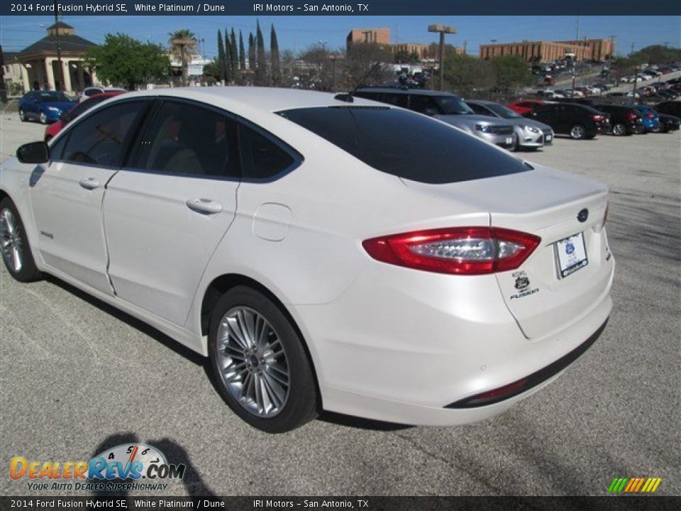 2014 Ford Fusion Hybrid SE White Platinum / Dune Photo #3