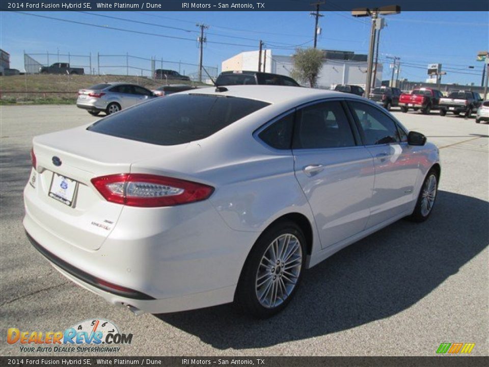 2014 Ford Fusion Hybrid SE White Platinum / Dune Photo #4