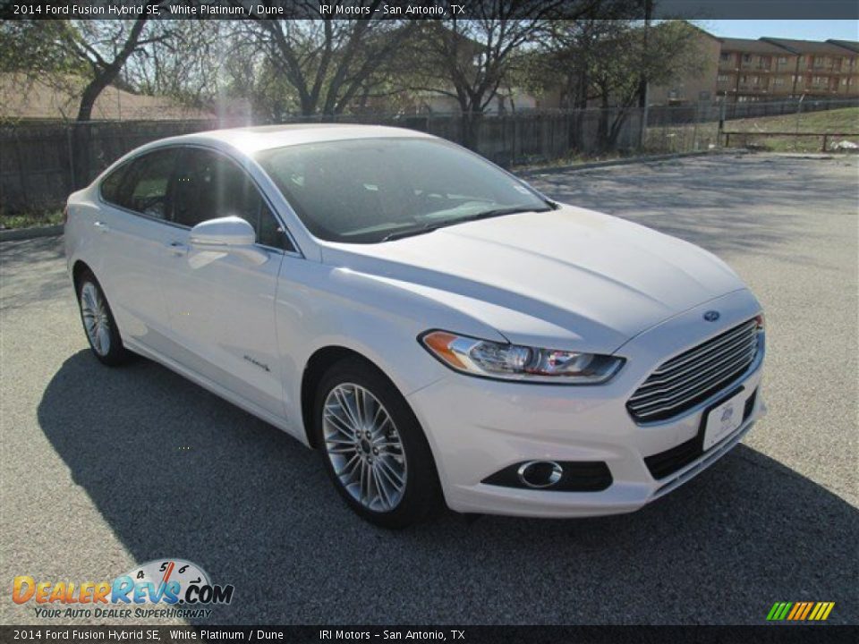 2014 Ford Fusion Hybrid SE White Platinum / Dune Photo #6