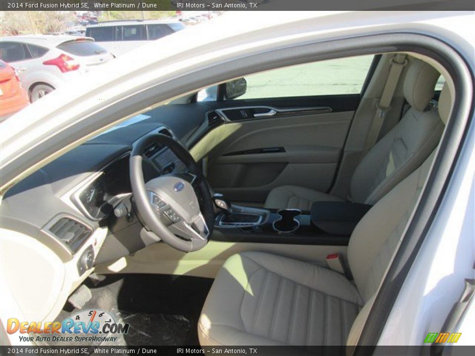 2014 Ford Fusion Hybrid SE White Platinum / Dune Photo #7