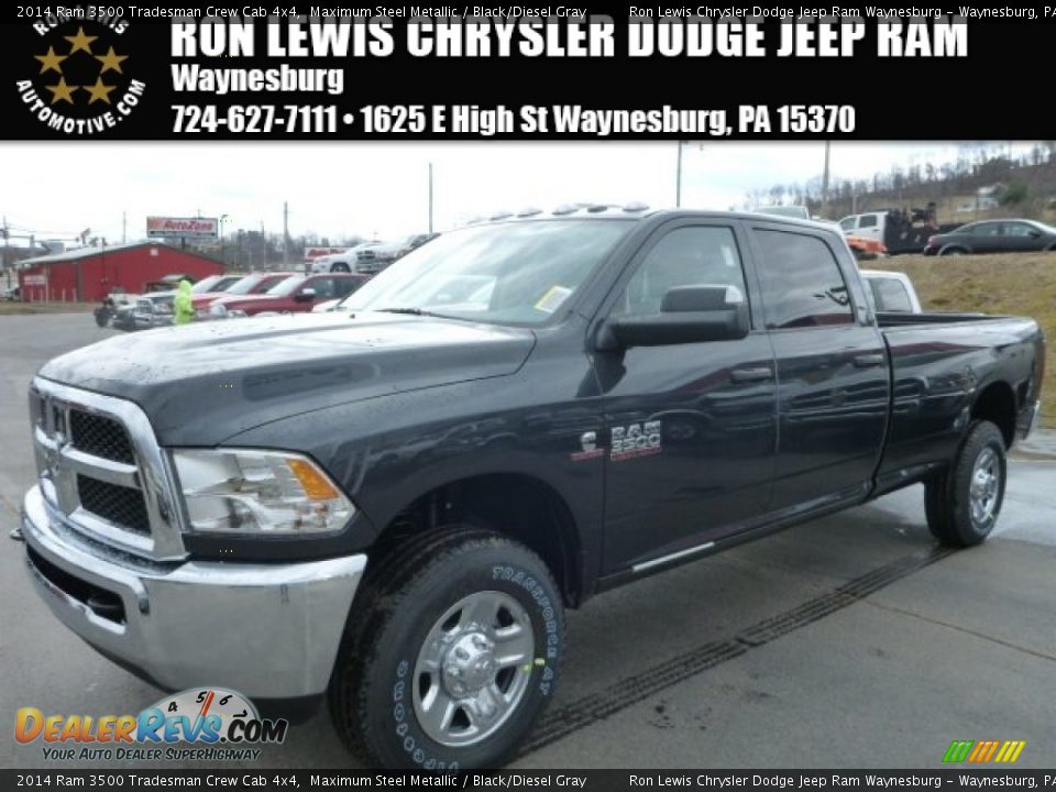 2014 Ram 3500 Tradesman Crew Cab 4x4 Maximum Steel Metallic / Black/Diesel Gray Photo #1