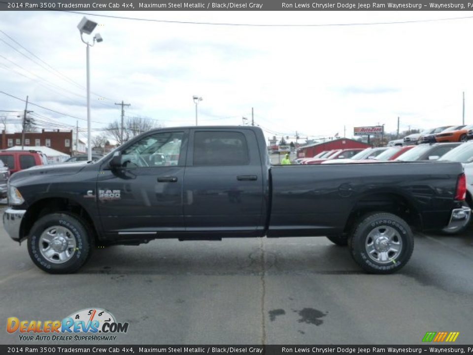 2014 Ram 3500 Tradesman Crew Cab 4x4 Maximum Steel Metallic / Black/Diesel Gray Photo #2