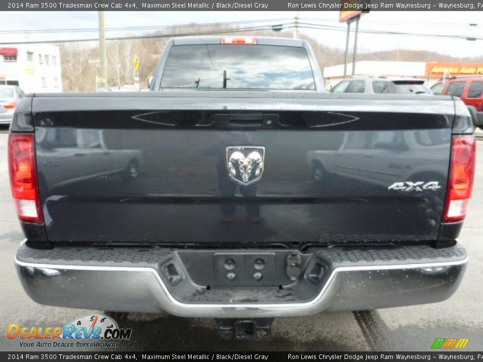 2014 Ram 3500 Tradesman Crew Cab 4x4 Maximum Steel Metallic / Black/Diesel Gray Photo #4