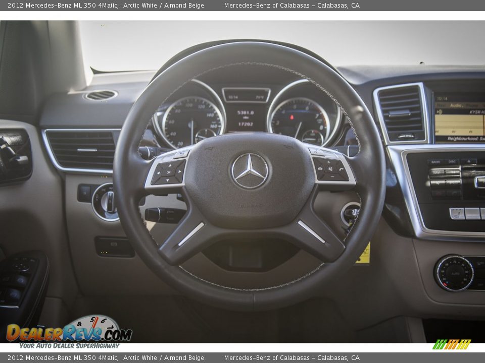 2012 Mercedes-Benz ML 350 4Matic Arctic White / Almond Beige Photo #15