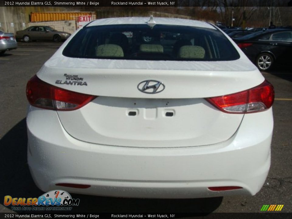 2012 Hyundai Elantra GLS Shimmering White / Beige Photo #5