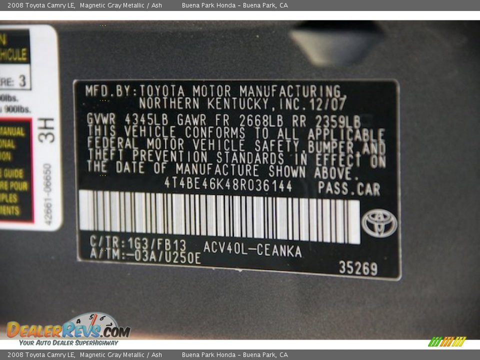 2008 Toyota Camry LE Magnetic Gray Metallic / Ash Photo #32