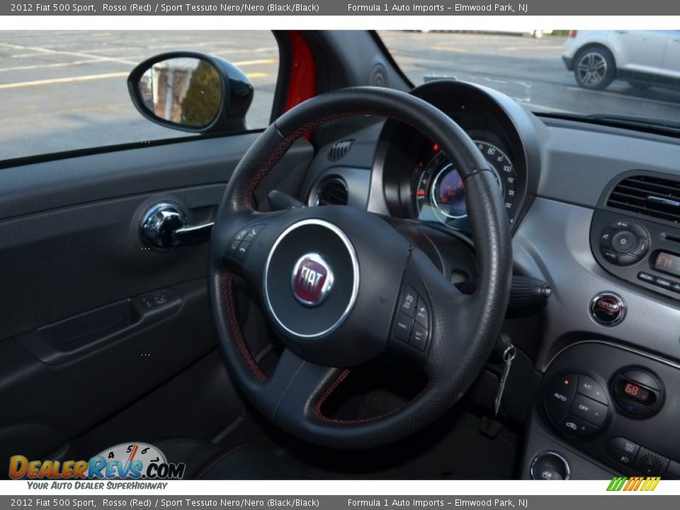 2012 Fiat 500 Sport Rosso (Red) / Sport Tessuto Nero/Nero (Black/Black) Photo #17