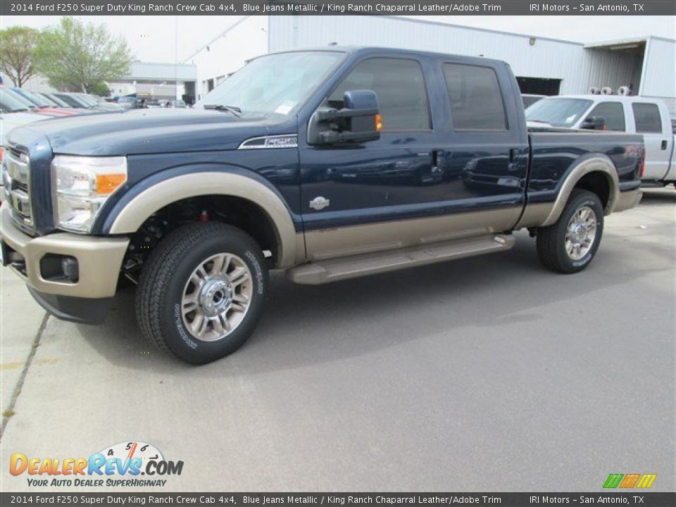 2014 Ford F250 Super Duty King Ranch Crew Cab 4x4 Blue Jeans Metallic / King Ranch Chaparral Leather/Adobe Trim Photo #1