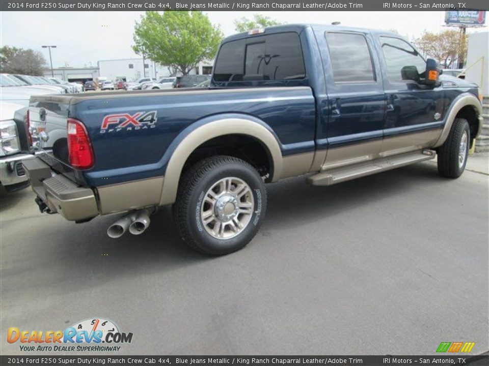 2014 Ford F250 Super Duty King Ranch Crew Cab 4x4 Blue Jeans Metallic / King Ranch Chaparral Leather/Adobe Trim Photo #6