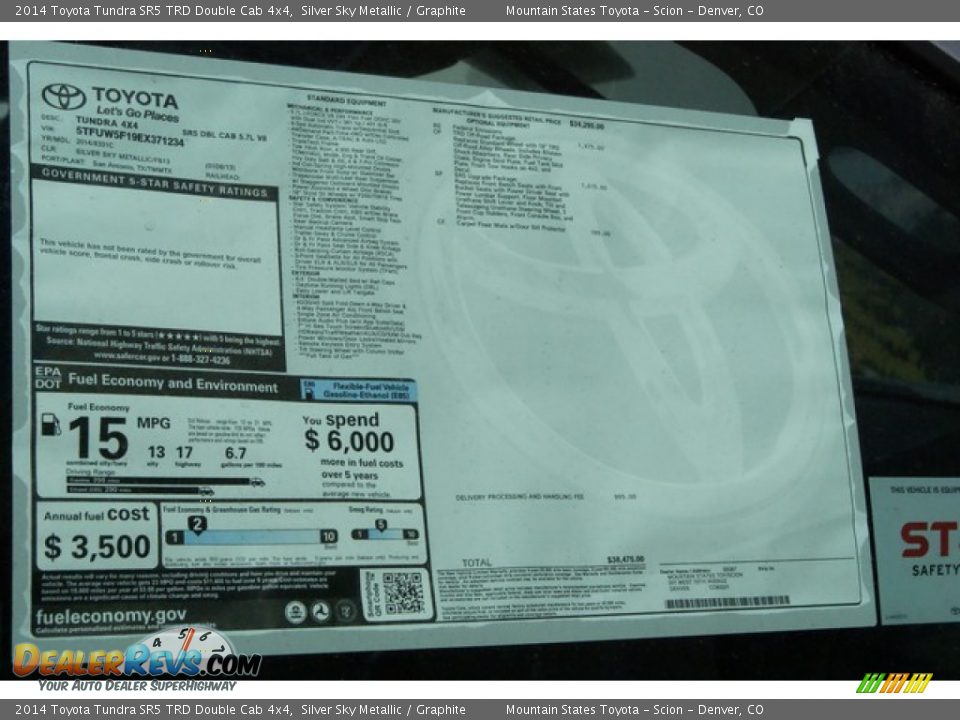 2014 Toyota Tundra SR5 TRD Double Cab 4x4 Silver Sky Metallic / Graphite Photo #10