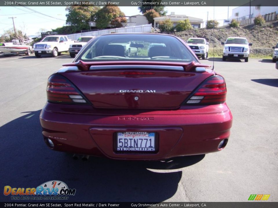 2004 Pontiac Grand Am SE Sedan Sport Red Metallic / Dark Pewter Photo #6
