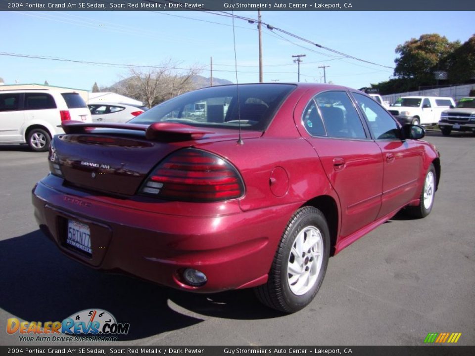 2004 Pontiac Grand Am SE Sedan Sport Red Metallic / Dark Pewter Photo #7