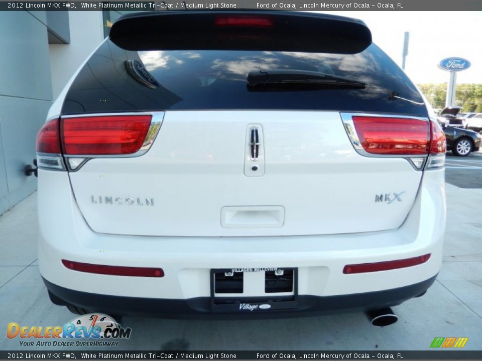 2012 Lincoln MKX FWD White Platinum Metallic Tri-Coat / Medium Light Stone Photo #3