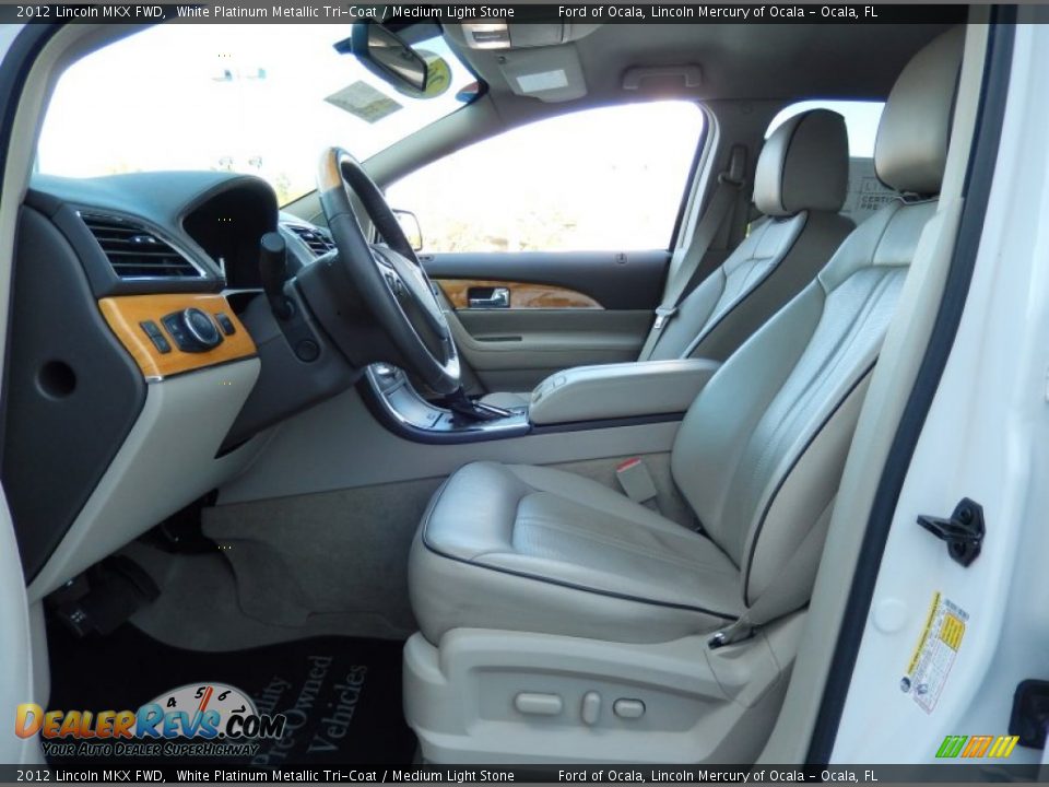 2012 Lincoln MKX FWD White Platinum Metallic Tri-Coat / Medium Light Stone Photo #11