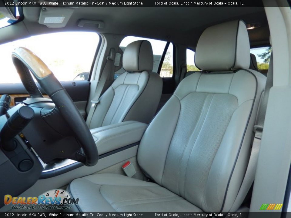 2012 Lincoln MKX FWD White Platinum Metallic Tri-Coat / Medium Light Stone Photo #12