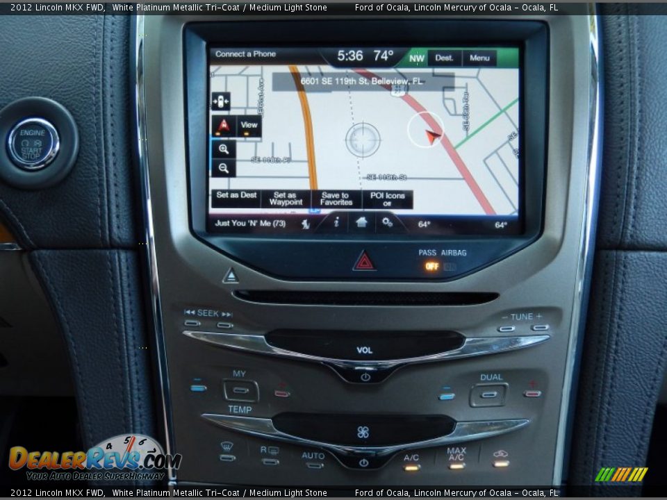 2012 Lincoln MKX FWD White Platinum Metallic Tri-Coat / Medium Light Stone Photo #21