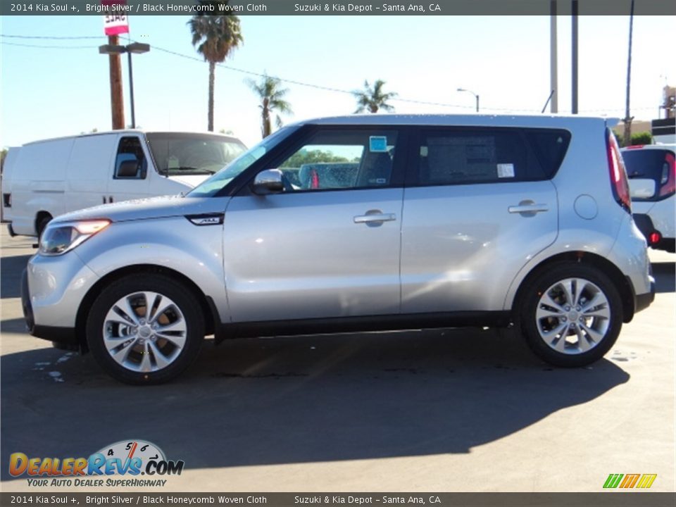 2014 Kia Soul + Bright Silver / Black Honeycomb Woven Cloth Photo #5
