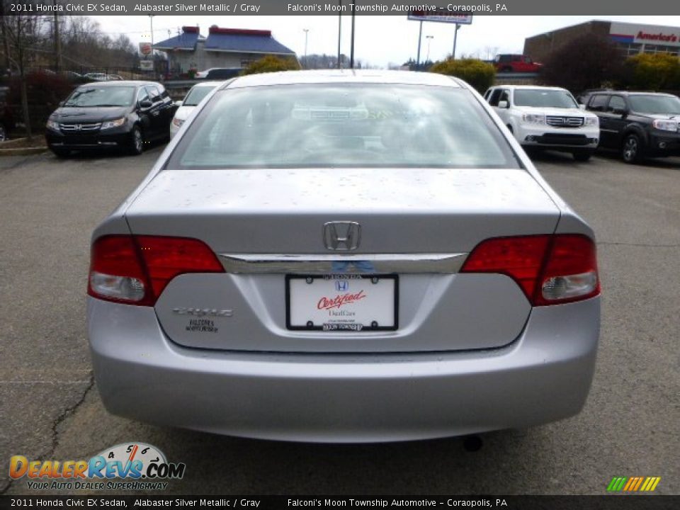 2011 Honda Civic EX Sedan Alabaster Silver Metallic / Gray Photo #4