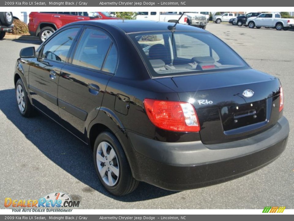 2009 Kia Rio LX Sedan Midnight Black / Gray Photo #4
