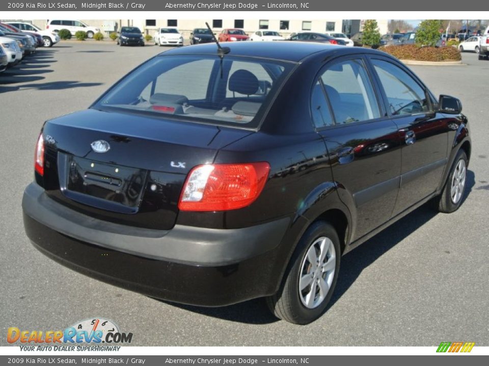2009 Kia Rio LX Sedan Midnight Black / Gray Photo #5