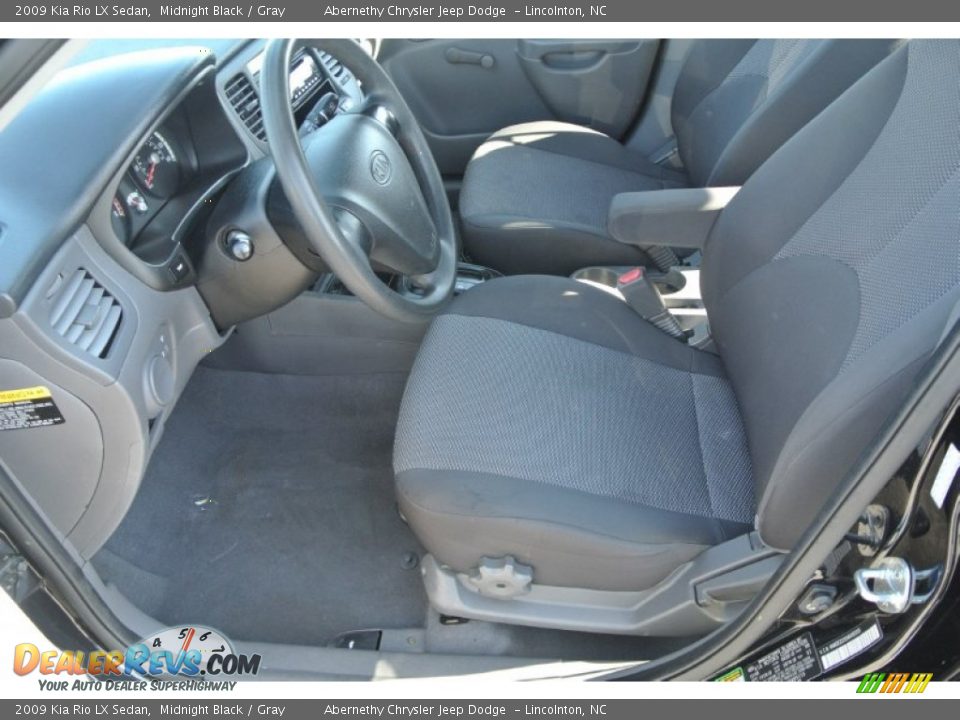 2009 Kia Rio LX Sedan Midnight Black / Gray Photo #8