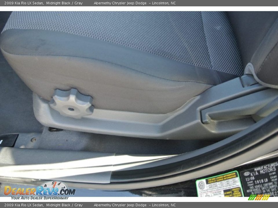 2009 Kia Rio LX Sedan Midnight Black / Gray Photo #9