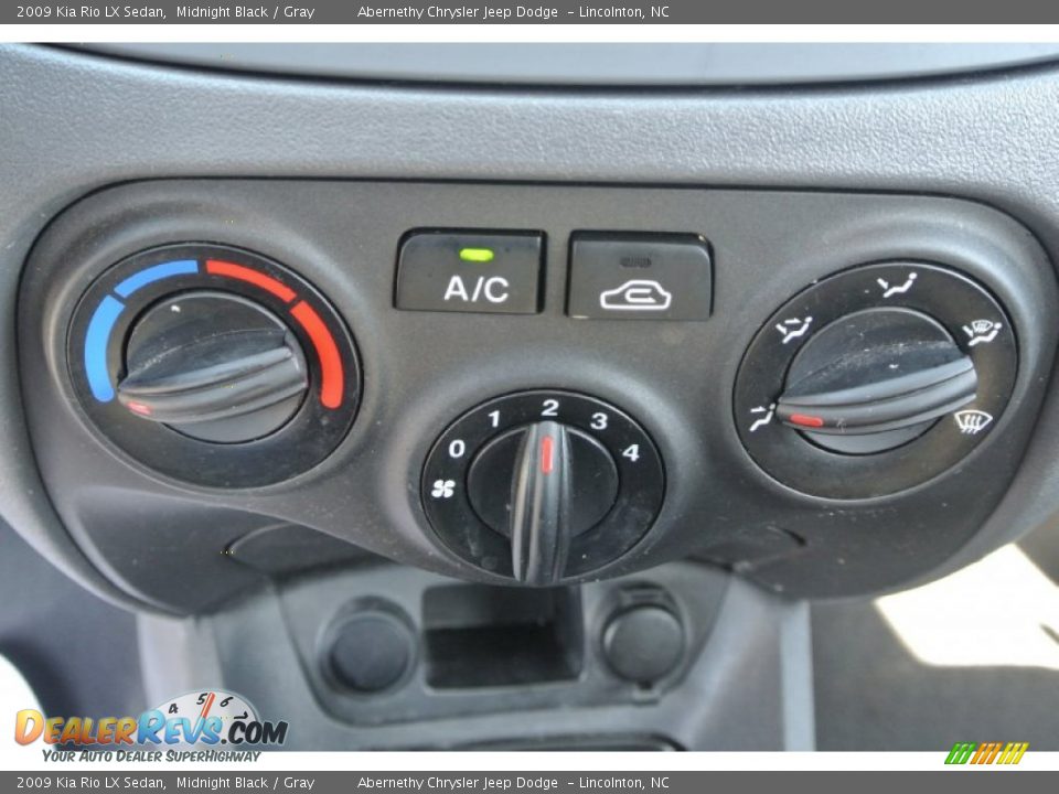 2009 Kia Rio LX Sedan Midnight Black / Gray Photo #13