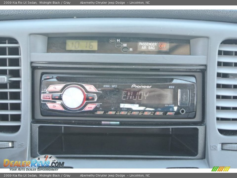 2009 Kia Rio LX Sedan Midnight Black / Gray Photo #14