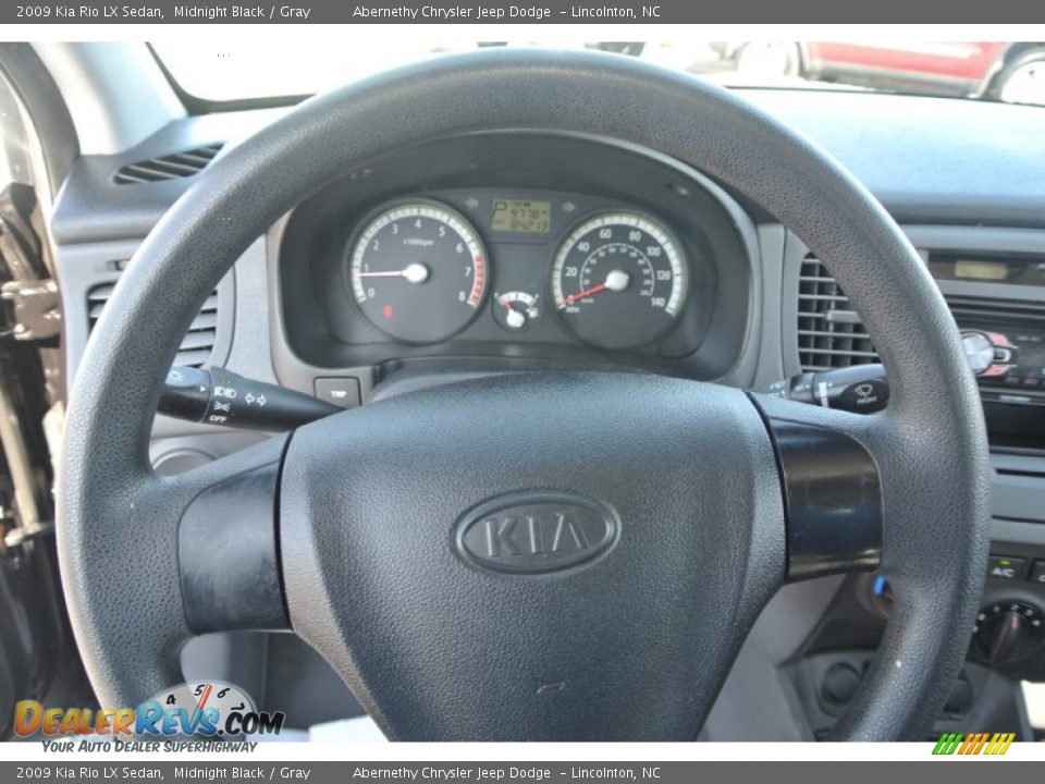 2009 Kia Rio LX Sedan Midnight Black / Gray Photo #16