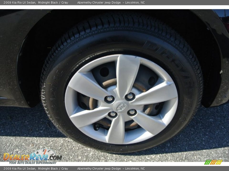 2009 Kia Rio LX Sedan Midnight Black / Gray Photo #21