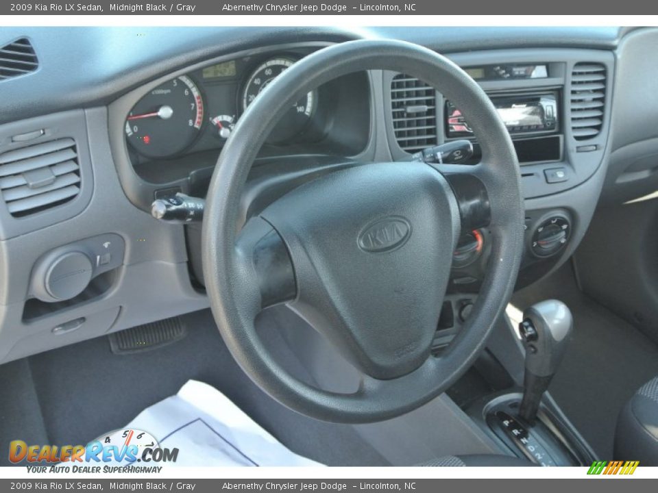 2009 Kia Rio LX Sedan Midnight Black / Gray Photo #23