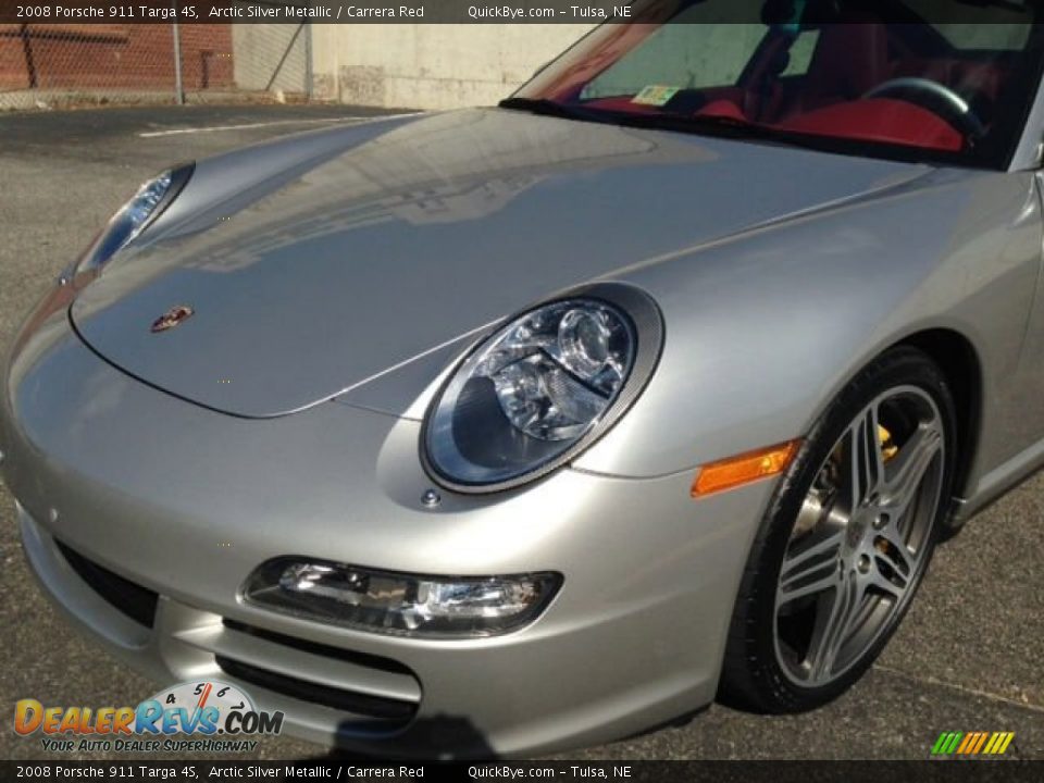 2008 Porsche 911 Targa 4S Arctic Silver Metallic / Carrera Red Photo #2