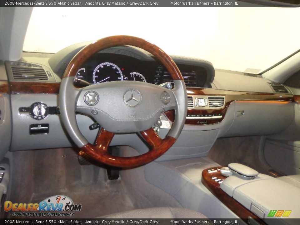 2008 Mercedes-Benz S 550 4Matic Sedan Andorite Gray Metallic / Grey/Dark Grey Photo #25