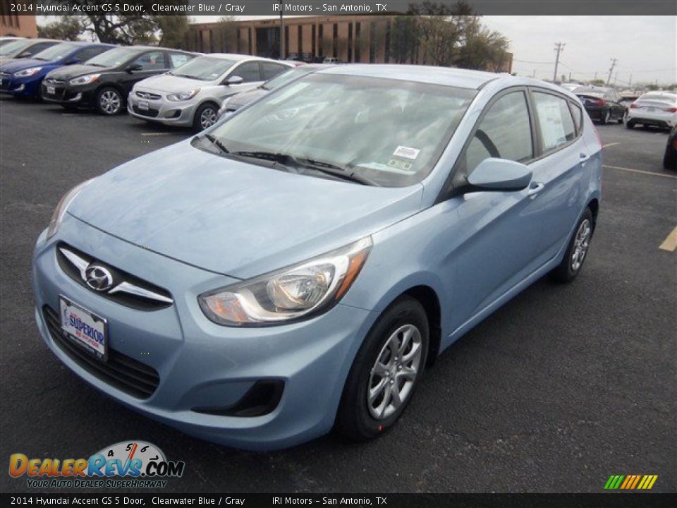 2014 Hyundai Accent GS 5 Door Clearwater Blue / Gray Photo #1