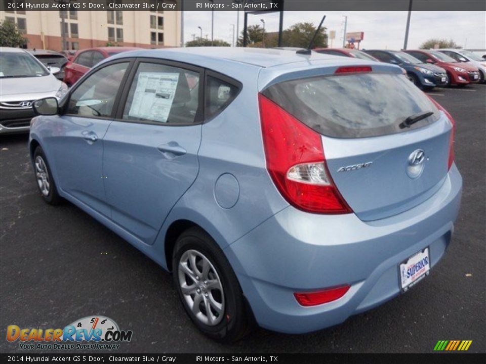 2014 Hyundai Accent GS 5 Door Clearwater Blue / Gray Photo #4