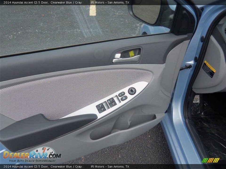 2014 Hyundai Accent GS 5 Door Clearwater Blue / Gray Photo #5
