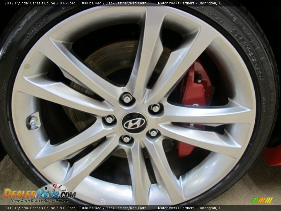 2012 Hyundai Genesis Coupe 3.8 R-Spec Tsukuba Red / Black Leather/Red Cloth Photo #13