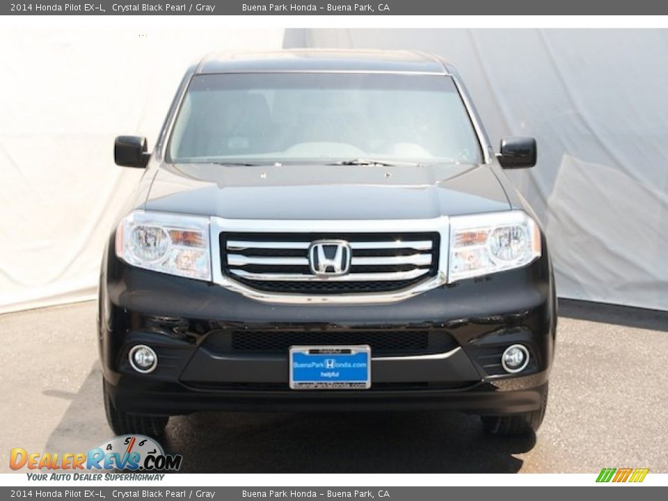 2014 Honda Pilot EX-L Crystal Black Pearl / Gray Photo #2