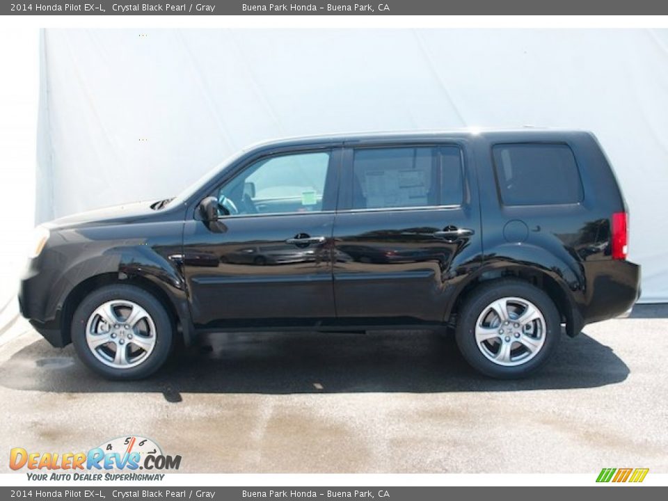 2014 Honda Pilot EX-L Crystal Black Pearl / Gray Photo #4