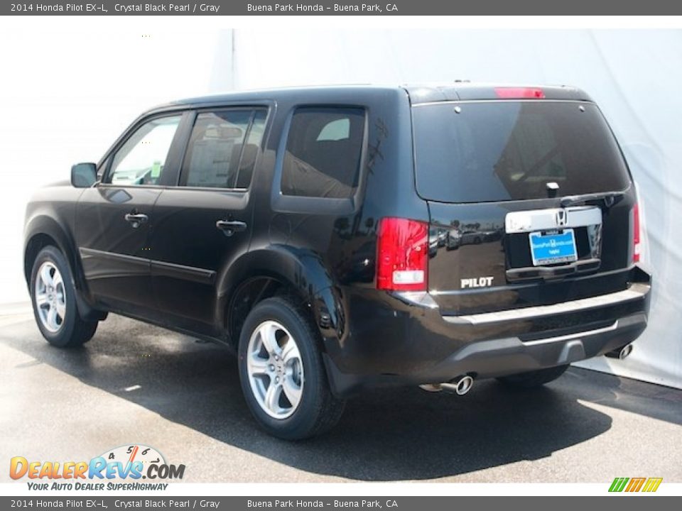2014 Honda Pilot EX-L Crystal Black Pearl / Gray Photo #5