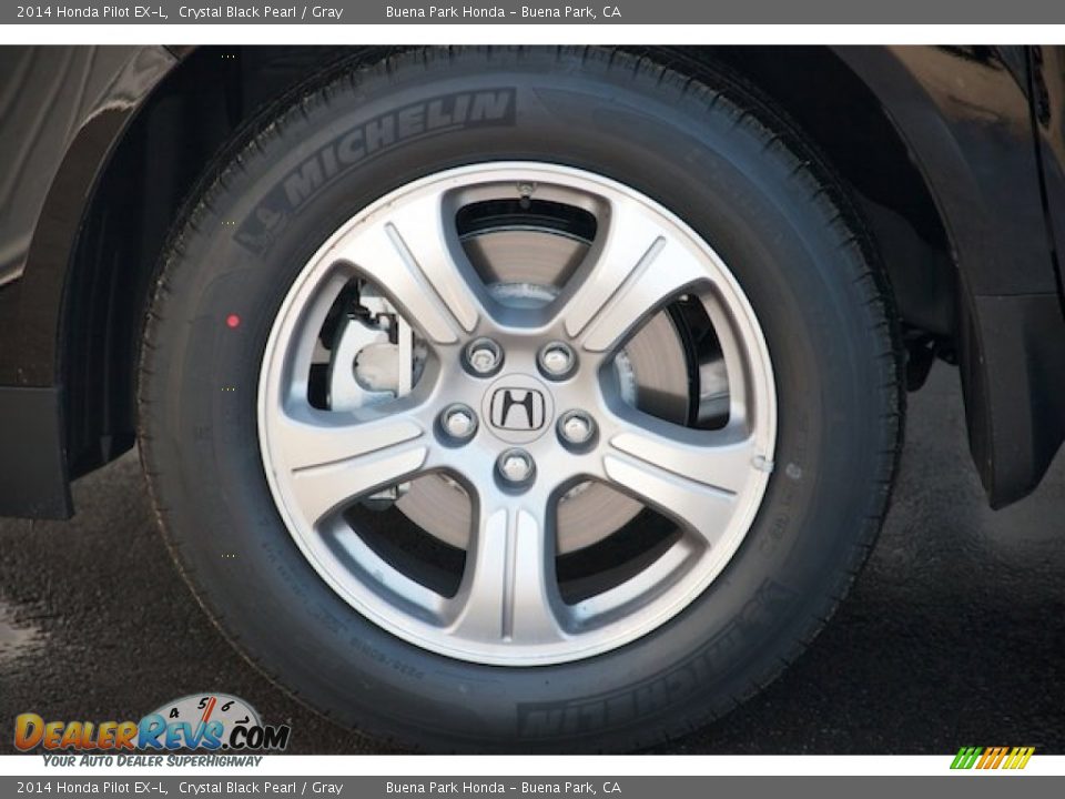 2014 Honda Pilot EX-L Crystal Black Pearl / Gray Photo #7