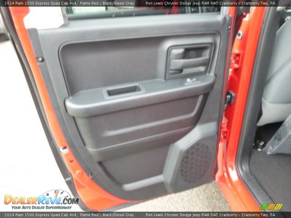2014 Ram 1500 Express Quad Cab 4x4 Flame Red / Black/Diesel Gray Photo #13
