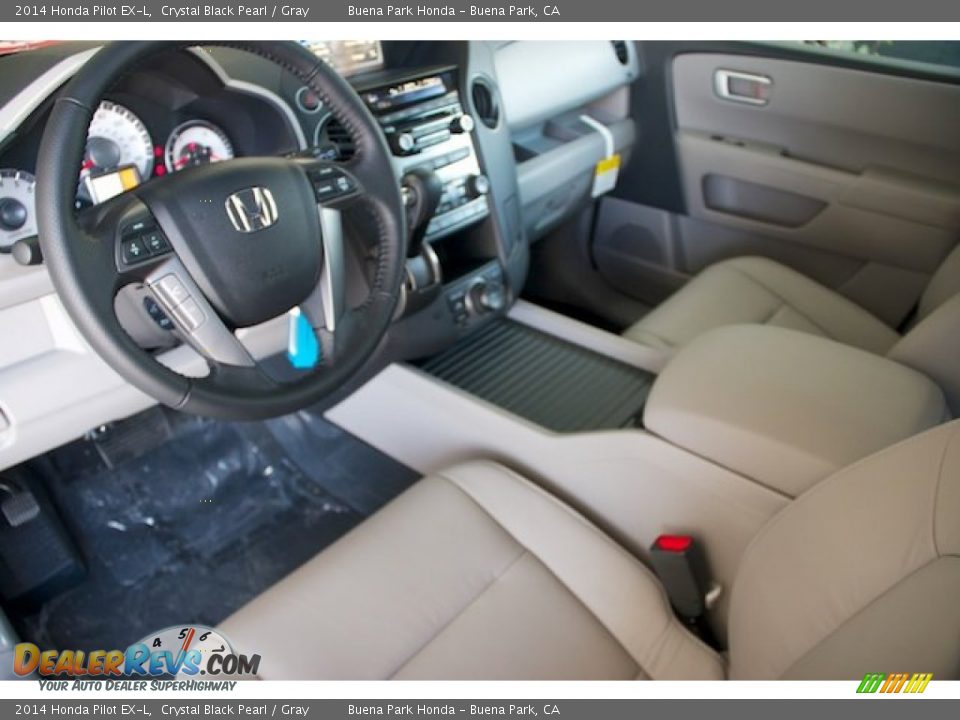 2014 Honda Pilot EX-L Crystal Black Pearl / Gray Photo #10