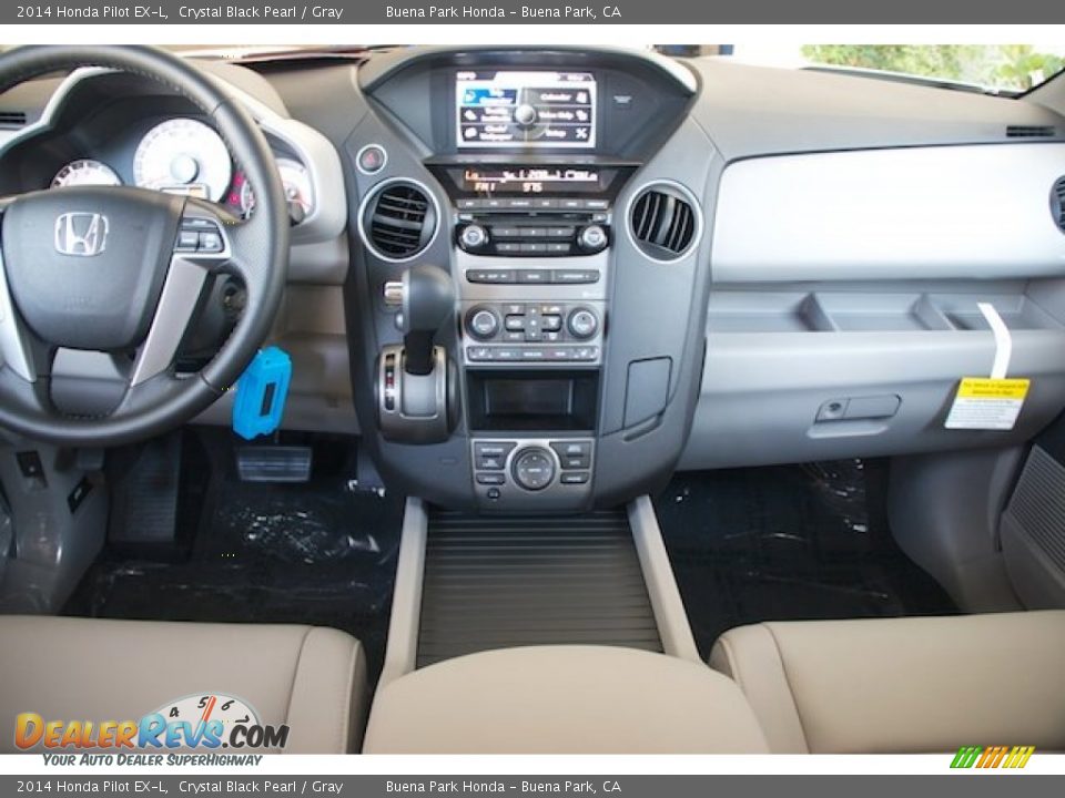 2014 Honda Pilot EX-L Crystal Black Pearl / Gray Photo #14