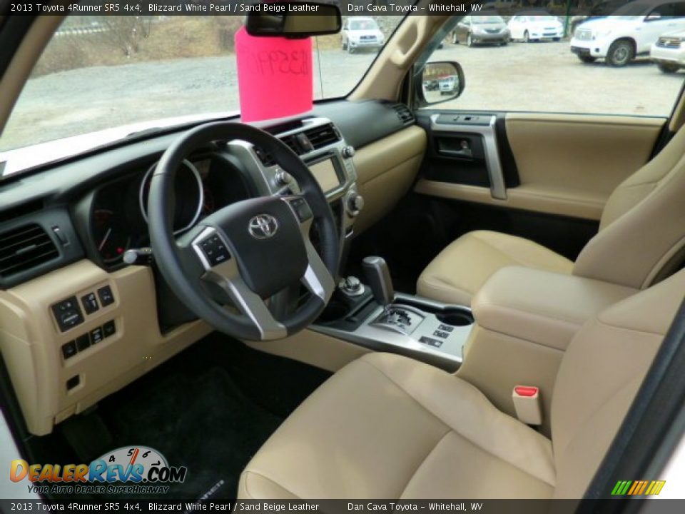 2013 Toyota 4Runner SR5 4x4 Blizzard White Pearl / Sand Beige Leather Photo #12